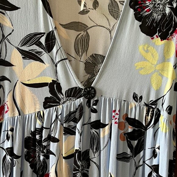 Blue Floral Free People Peasant Top, S/P - Picture 2 of 8